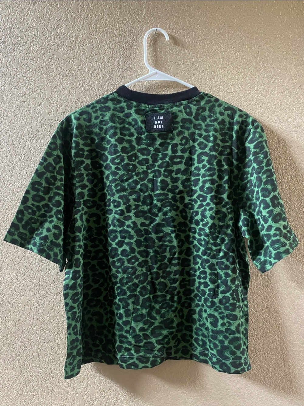 Lazy Oaf Green and Black Leopard Print Short Sleeve Tee - Picture 3 of 6